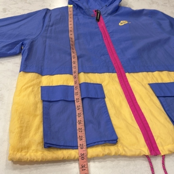 90’s Y2K Nike Full Zip Windbreaker Blue Yellow Pink Jacket Womens Size 2X - Picture 9 of 16